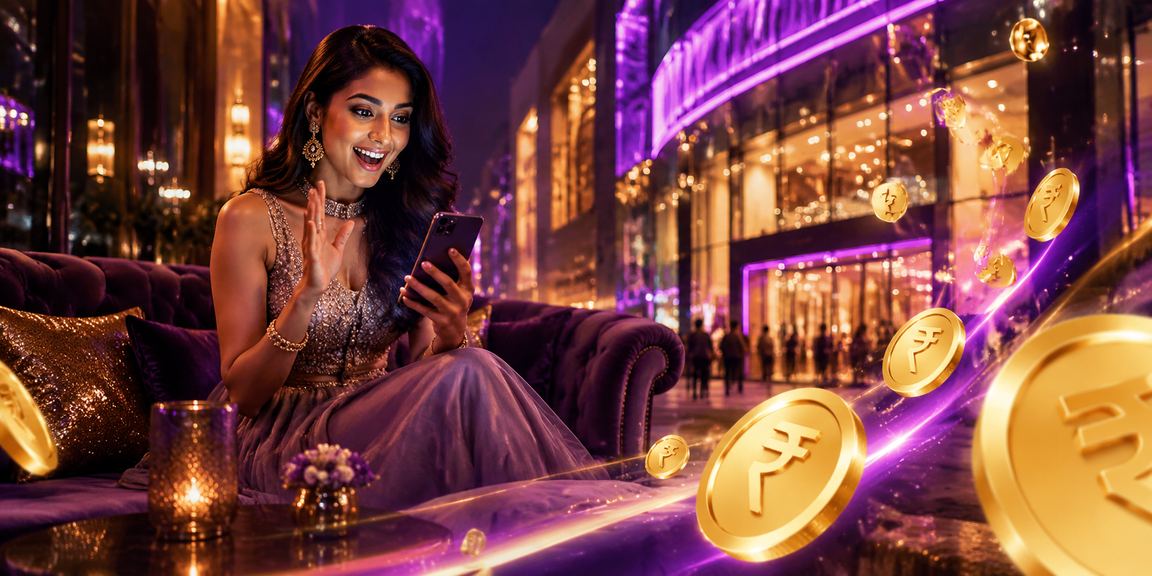 Indian player happily reviewing cashback bonus details on mobile betting app