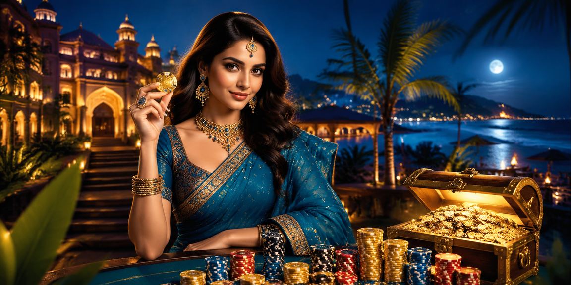 Indian female player spinning slots on a mobile device